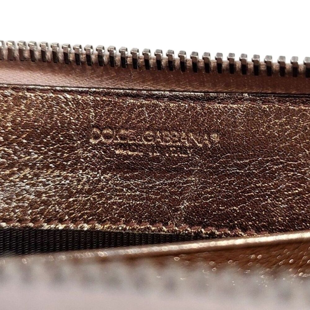 Dolce & Gabbana (Exclusive) Rose Gold Metallic Leather Ruffle Long Wallet, Y2K - Picture 9 of 13